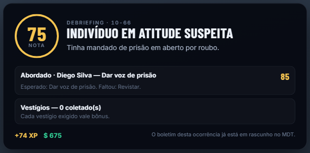 Debriefing com nota